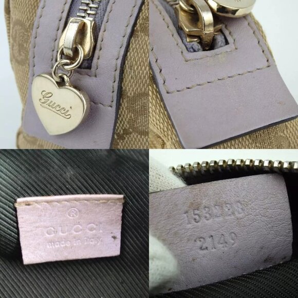 Authentic GUCCI 153228 2149 GG canvas Pouch canvas/leather [Used] - Picture 12 of 12